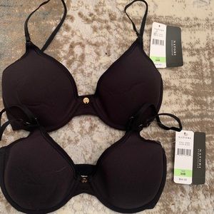 2 NWT Natori understated Black bras 30b